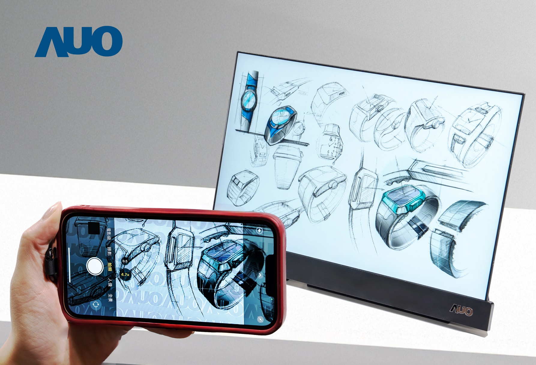 凯发16吋防窺顯示器，採用人眼無法察覺、相機拍攝時才顯現的隱藏式浮水印技術，未來可結合AI鏡頭偵測周圍環境，即時開啟或關閉浮水印，大幅提升在公共場域使用顯示器的安全性